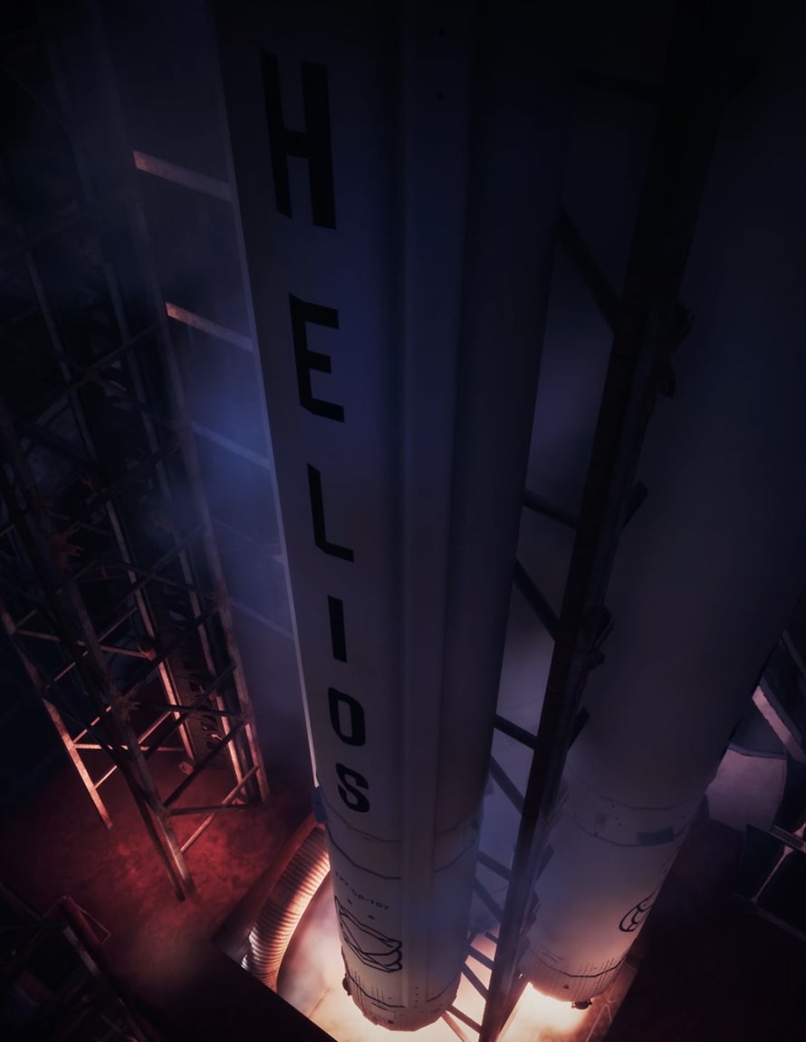 Helios - Vue de plongée d'une fusée